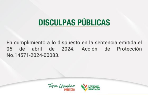 Disculpas públicas: Cumplimiento de sentencia judicial