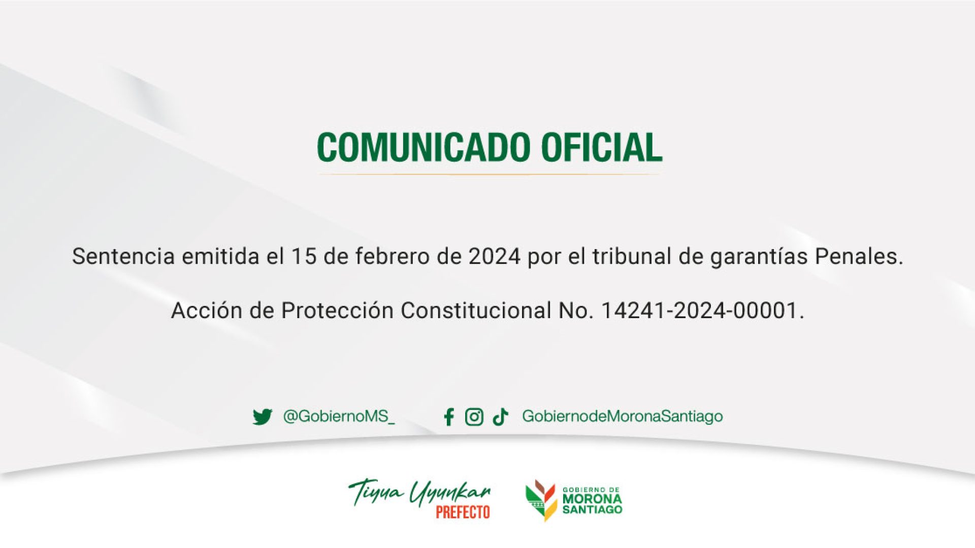 DISCULPAS PÚBLICAS, Acción de Protección Constitucional