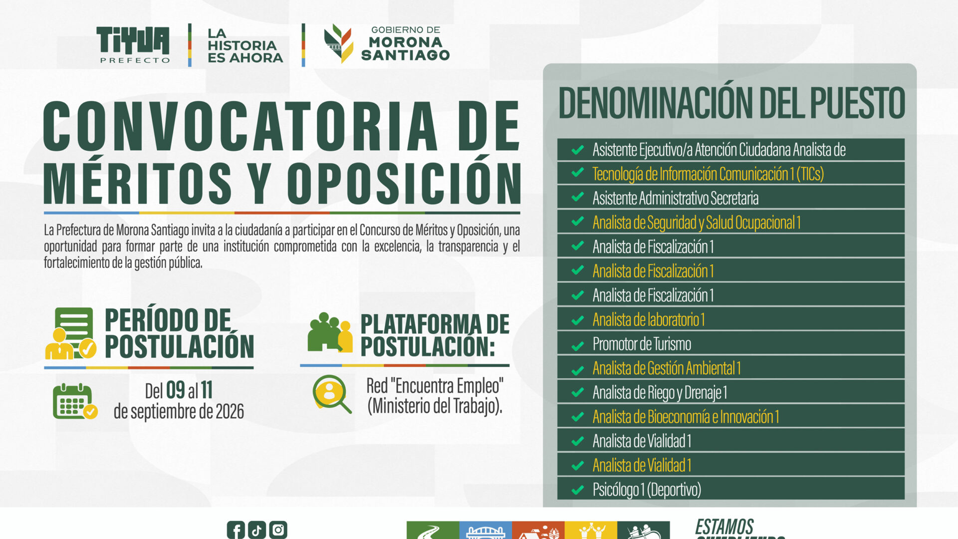 Convocatoria Concurso de Méritos y Oposición 2026
