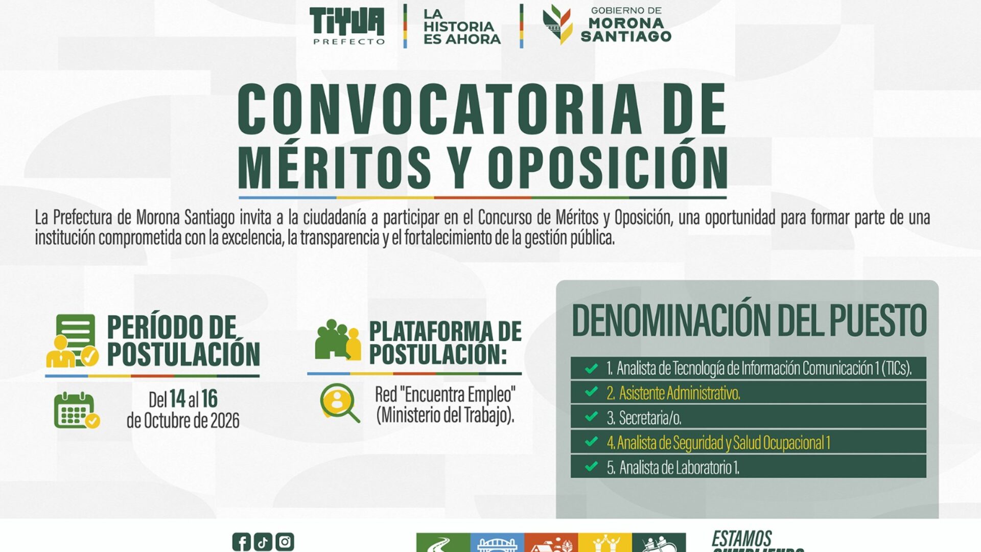 Convocatoria Concurso de Méritos y Oposición 2026